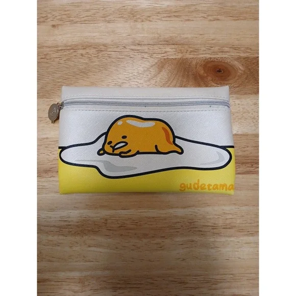 Ipsy Gudetama Sanrio Lazy Egg Meh Cosmetic Glam Bag Zippered Pouch Makeup Pencil - Picture 2 of 7